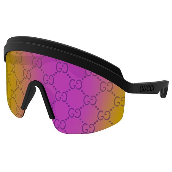 NEW GUCCI SHIELD SUNGLASSES, GUCCI PINK GOLD UNISEX MASK SUNGLASSES GUCCI - Picture 2 of 5